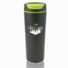 Promotional and Custom 18 oz. Plastic Travel Mugs - Black Lime Green