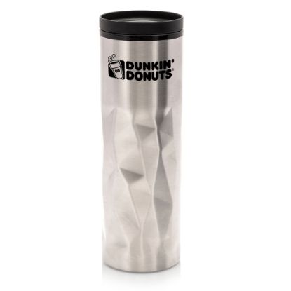 Promotional and Custom 16 oz Stainless Steel Travel Mugs with Inner Plastic Liner and Lid