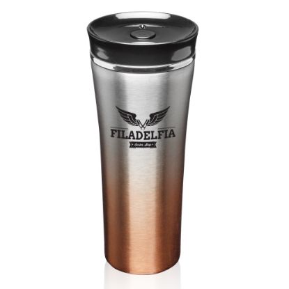 Promotional and Custom 16 oz. Two Tone Stainless Steel Travel Mugs - Copper