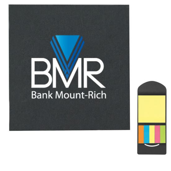 Promotional and Custom Sticky Notes and Flags in Pocket Case - Black