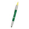 3-in-1 Pen With Highlighter and Stylus - Green
