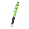 Satin Stylus Pen - Lime Green with Black Rubberized Grip