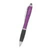 Satin Stylus Pen - Purple with Black Rubberized Grip