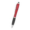 Satin Stylus Pen - Red with Black Rubberized Grip