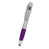 Trio Pen With LED Light And Stylus - Silver with Purple