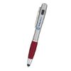 Trio Pen With LED Light And Stylus - Silver with Red