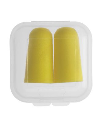 Earplugs In Square Case - Yellow