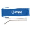 Metal Straw Kit - Blue Pouch with Silver Straw