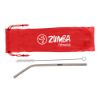 Metal Straw Kit - Red Pouch with Silver Straw