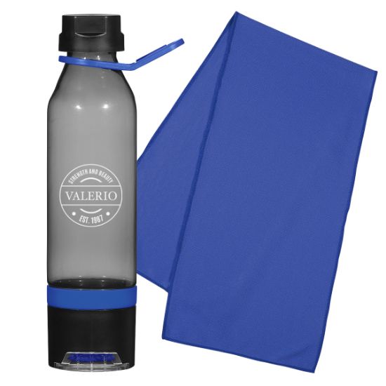 22 Oz. Energy Sports Bottle With Phone Holder And Cooling Towel