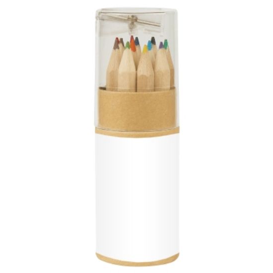 12-Piece Colored Pencil Set In Tube With Sharpener