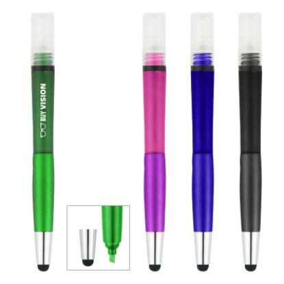 Refillable Spray Bottle With Highlighter & Stylus