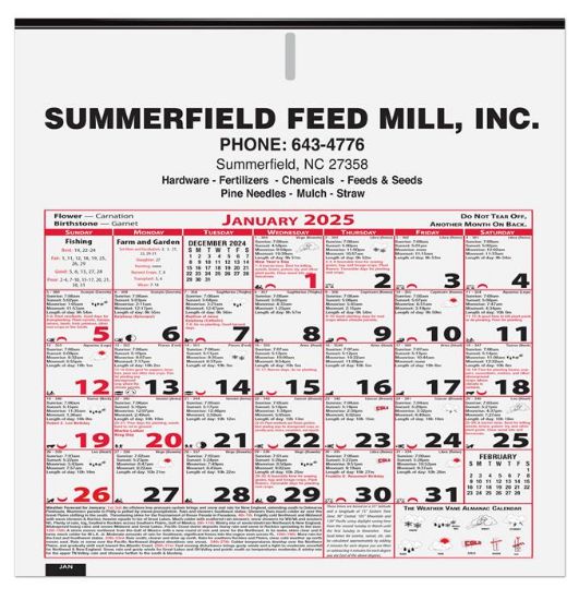 6 Sheet Almanac Calendar