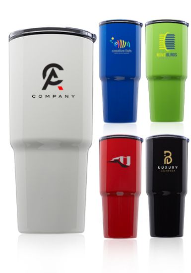 Promotional and Custom 32 oz. Barton Plastic Double Wall Travel Mugs