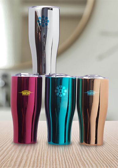 Promotional and Custom 27 oz. Metallix Grip Travel Mugs