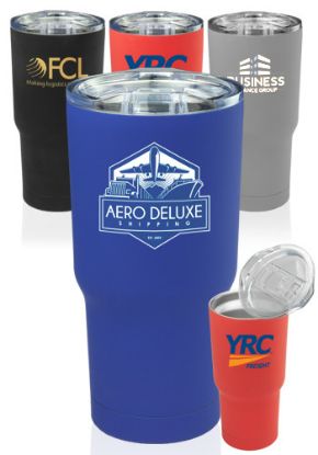 Promotional and Custom 17 oz. Rubberized Stainless Steel Travel Mugs