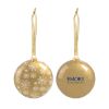 80MM Shatterproof Flat Ornament - Gold