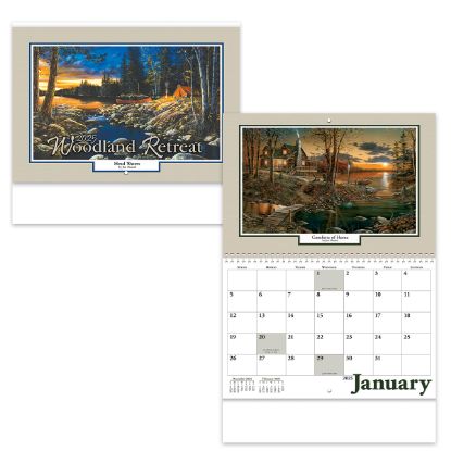 Full Color Woodland Retreat Spiral Wall Calendar