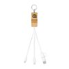 Bamboo Phone Holder Keyring With Charging Cables - 1