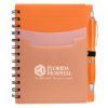 Tri-pocket Notebook & Satin Pen - Orange