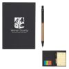 Meeting Mate Notebook With Pen And Sticky Flags - Black