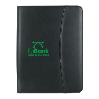 Leather Look Zippered Portfolio With Calculator