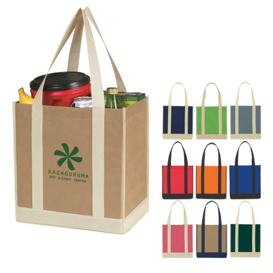 Non-woven Two-tone Shopper Tote Bag