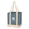 Non-woven Two-tone Shopper Tote Bag - Blue with Ivory Trim