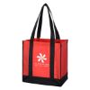 Non-woven Two-tone Shopper Tote Bag - Red