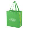 Shiny Laminated Non-woven Tropic Shopper Tote Bag - Lime Green