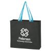 Non-woven Tote Bag - Black with Light Blue Handles