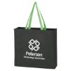 Non-woven Tote Bag - Black with Lime Green Handles