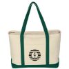 Large Starboard Cotton Canvas Tote Bag - Natural with Forest Green