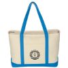 Large Starboard Cotton Canvas Tote Bag - Natural with Light Blue