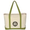 Large Starboard Cotton Canvas Tote Bag - Natural with Lime Green