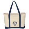 Large Starboard Cotton Canvas Tote Bag - Natural with Navy