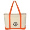 Large Starboard Cotton Canvas Tote Bag - Natural with Orange