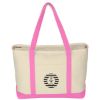 Large Starboard Cotton Canvas Tote Bag - Natural with Pink