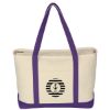 Large Starboard Cotton Canvas Tote Bag - Natural with Purple