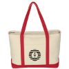 Large Starboard Cotton Canvas Tote Bag - Natural with Red