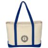 Large Starboard Cotton Canvas Tote Bag - Natural with Royal Blue