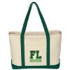 Large Starboard Cotton Canvas Tote Bag With Tackle Twill Patch - Natural with Forest Green