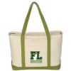 Large Starboard Cotton Canvas Tote Bag With Tackle Twill Patch - Natural with Lime Green