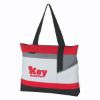 Advantage Tote Bag - White with Red with Gray and Black Trim