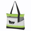 Advantage Tote Bag - White with Lime Green with Gray and Black Trim