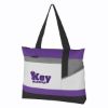 Advantage Tote Bag - White with Purple with Gray and Black Trim