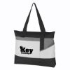 Advantage Tote Bag - White with Black with Gray and Black Trim