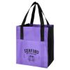 Non-woven Shopper's Pocket Tote Bag - Purple with Black Trim