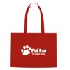 Non-woven Shopper Tote Bag With Hook And Loop Closure - Red