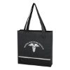 Non-woven Accent Tote Bag - Black with Black Accents and White Stripe